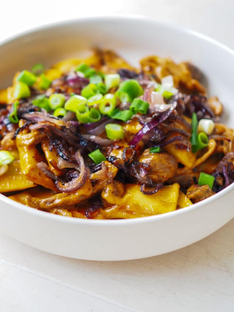 Maultaschen Pfanne mit Pilzen